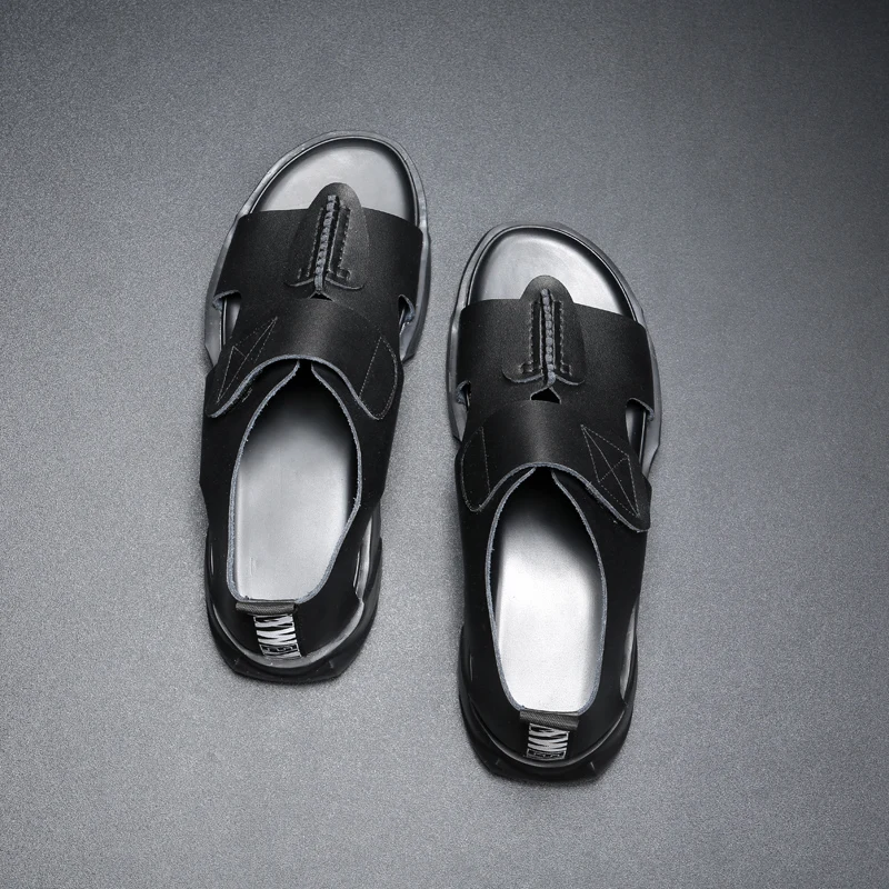 

2021 Men Sandals Summer Quality Casual Shoes Soft Genuine Leather Sandal Anti-Slip Rubber Shoes Sandal Man