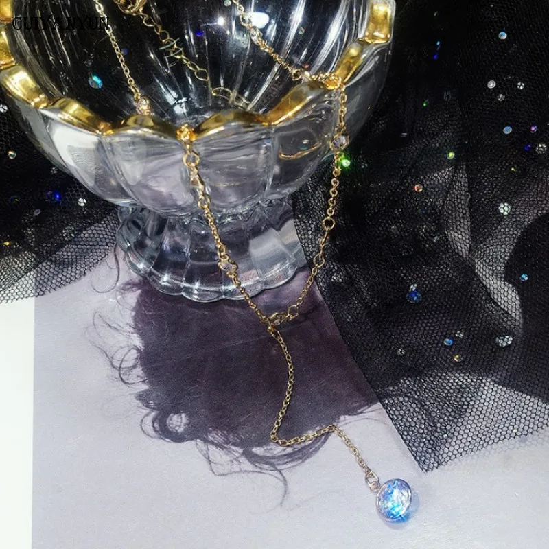 Crystal Pendant Necklaces For Women Girls Chokers Accessories 2021 Jewelry Fashion Collar Long Gold Link Necklace Chain | Украшения и