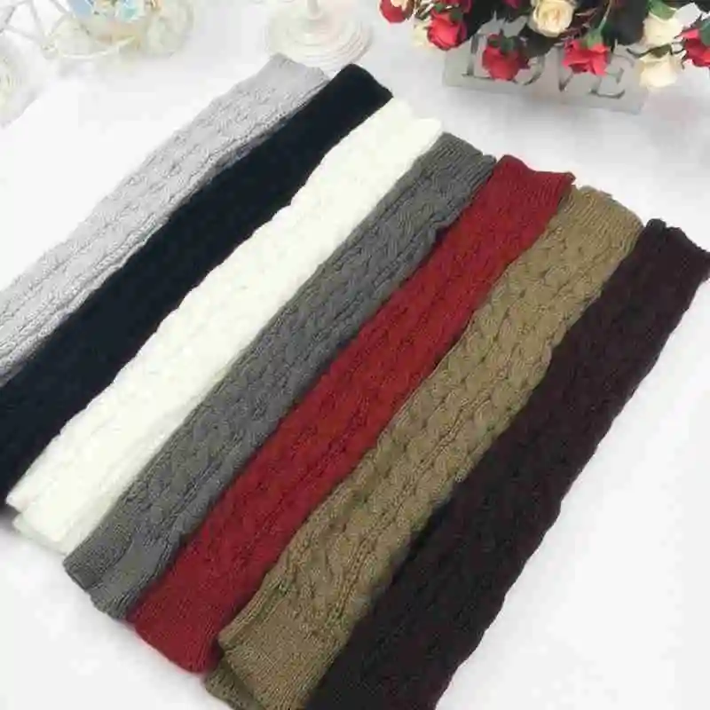 

1 Pair Women Girls Arm Gloves Winter Long Half Knitted Winter Riding Mittens Sleeve Arm Sleeves F3X1