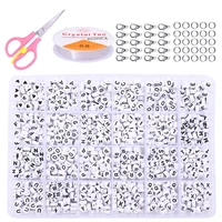 1200pcs acrylic letter beads set for jewelry making diy name bracelet necklace craft mix plastic alphabet beads kit