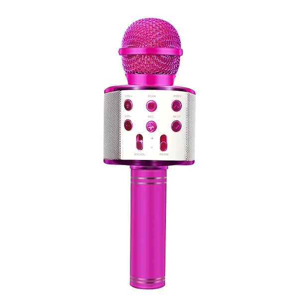 Purple WS858 микрофон Bluetooth беспроводной USB WS 858 Профессиональный динамик Consender Ktv мобильный телефонный проигрыватель микрофон Запись музыки - Цвет: Purple