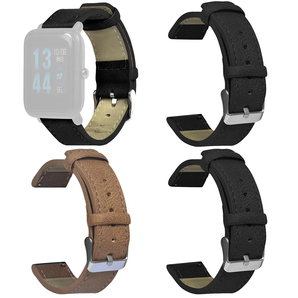 Сменный кожаный ремешок в стиле ретро для Huami Amazfit Bip Youth Lite Watch 2 цвета натуральный