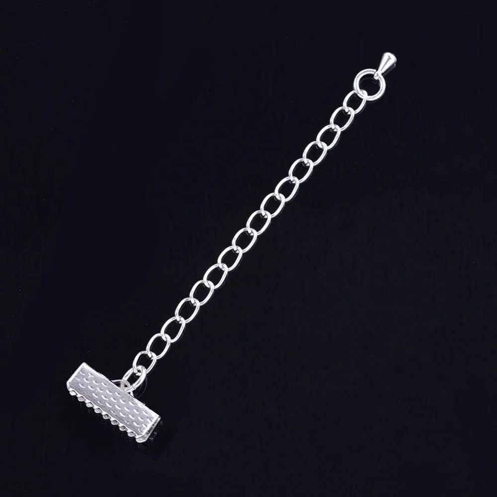 20 шт мм Серебряный цвет кожаный шнур концевые крышки застежки с застежкой Омаров