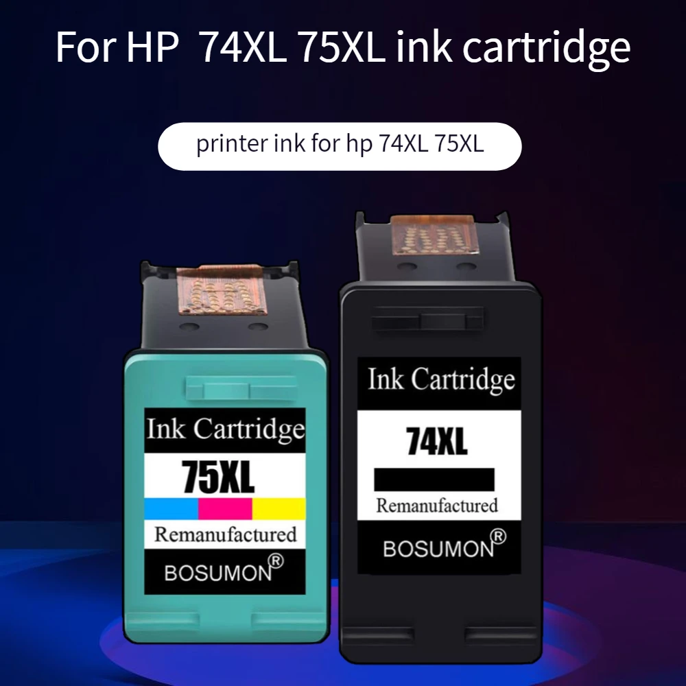 Чернильный картридж Bosumon 74XL 75XL для HP 74 75 совместим с J5780 D4260 C4480 4380 5280 4345 C4300 Officejet
