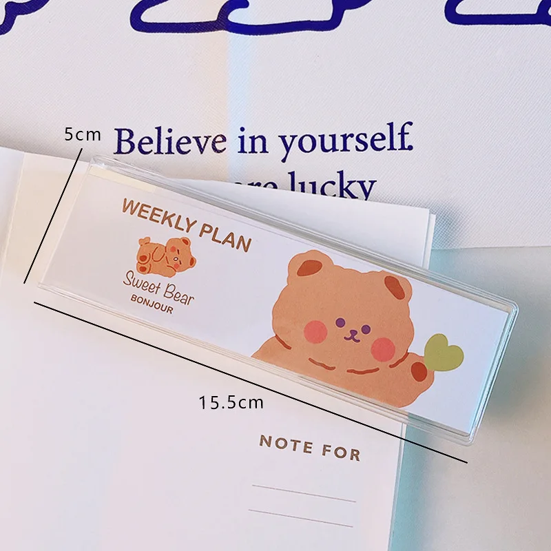 95 Sheets Kawaii Bear Weekly Planner Daily To Do Iist Memo Pads Notepad 2021 Pocket Agenda Paperlaria School Stationery | Канцтовары для