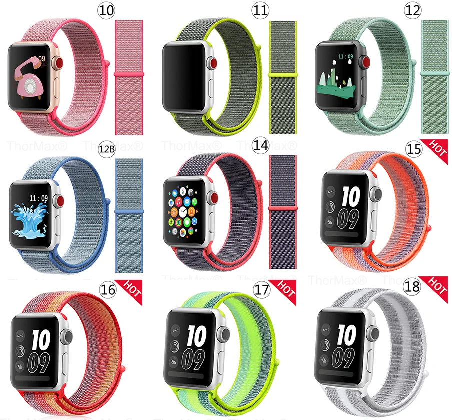 Ремешок для часов Apple Watch 4 серии 5 4 3 мягкий легкий дышащий нейлоновый спортивный ремешок 38 мм 42 мм 40 мм 44 мм Ремешки для наручных часов