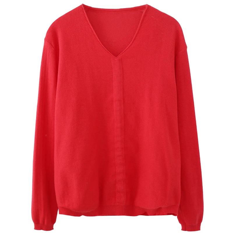 

2020 Autumn New Artistic Loose-Fitting V-neck Long Sleeves Knitwear Top Slim Fit Slimming Fashion Drawstring Bottoming Shirt