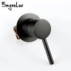 Смеситель водопроводный кран для ванной комнаты переключающий клапан для душа черный Золотой хром круглый Твердый латунный скрытый двухфункциональный