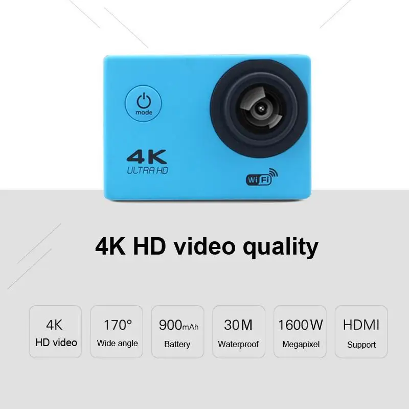 Экшн-камера Go sport camera 4 K Беспроводная С I Send Full HD Универсальная со всеми аксессуарами 16 МП для занятий водным велосипедом
