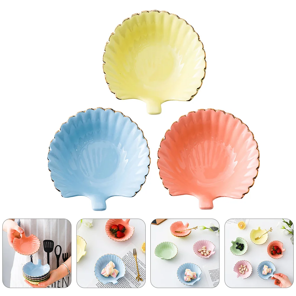

3pcs Serving Trays Ceramic Sauce Dishes Miniature Spice Plates Sauce Plates