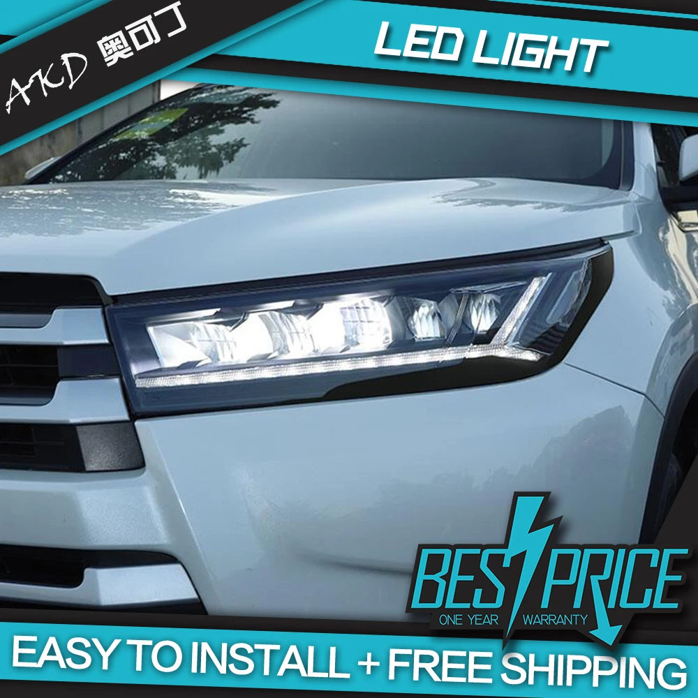 

AKD Car Styling Head Lamp for Highlander Headlights 2018-2020 New Kluger LED Headlight DRL Animation Blue Auto Accessories