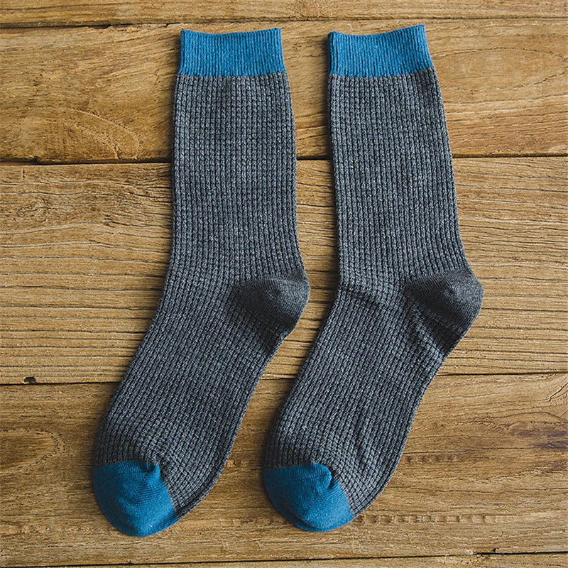 

1Pair High Quality Men's Socks Business Leisure Dress Breathable Deodorant Cotton Long Warm Socks Harajuku Happy Socks For gifts