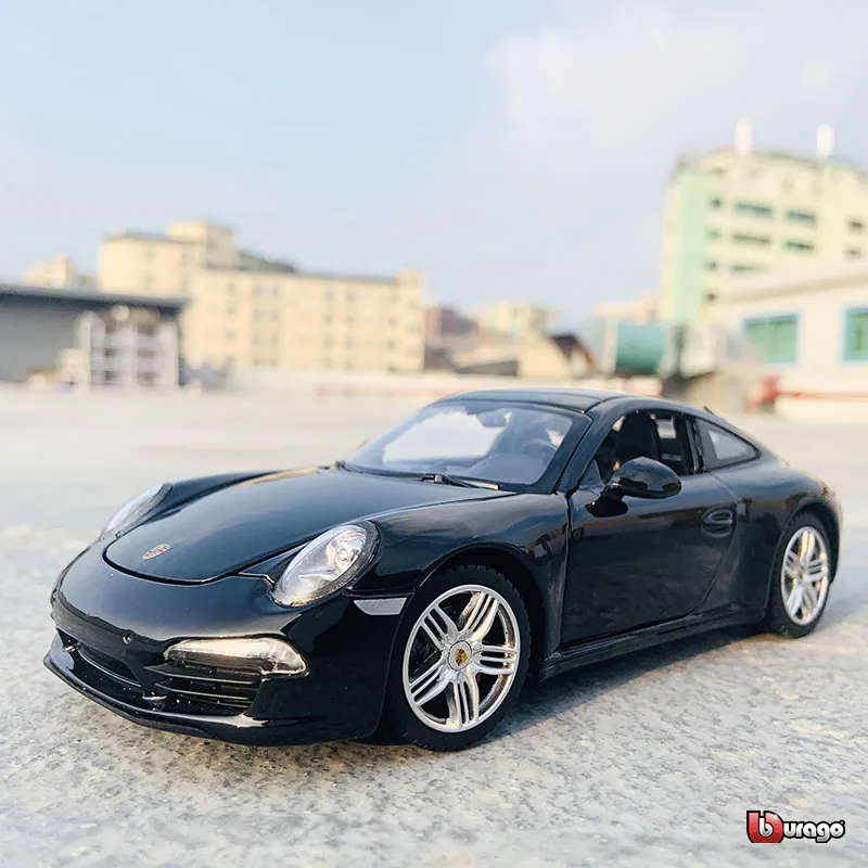 Rastar 1:24 Porsche 911 Carrera S black supercar Static Simulation Diecast Alloy Model Car Toy collection Christmas gift  models