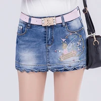 beaded embroidery floral denim shorts women casual ripped jeans shorts 2022 summer girl hot shorts skirts