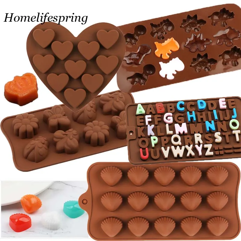 

New Silicone Chocolate Mold 3D Shapes Mold Fun Baking Tools For Jelly Candy Numbers Fruit Cake Kitchen Gadgets DIY Homemade