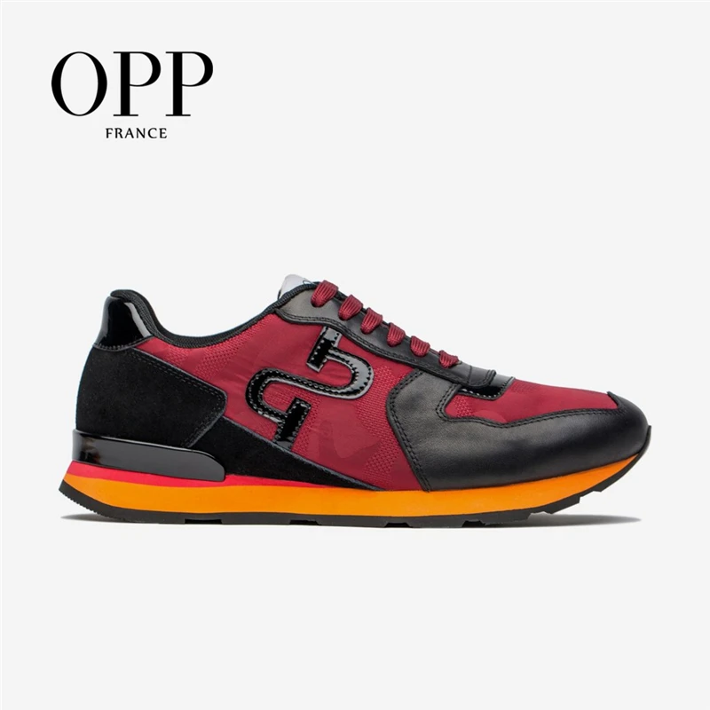 OPP Мужская обувь из коровьей кожи на плоской подошве кроссовки Красная