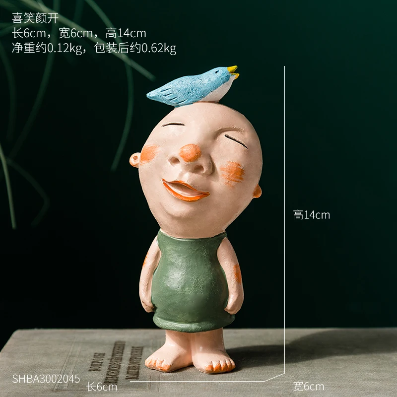 Resin Boy Home Decoration Children's Bedroom Cafe Office Personality Desktop Crafts Ornaments Children Christmas Birthday Gift - Цвет: SHBA3002045