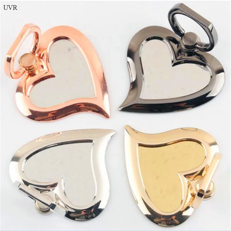 

10pcs Metal Heart Mirror 360 Degree Mobile Phone Stand Holder Finger Ring Mobile Phone girp For Smartphone Phone Holder Stand