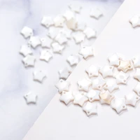 sauvoo 100pcs 8mm white natural mother of pearl shell five pointed star pentagram beads for jewelry making diy bracelet necklace