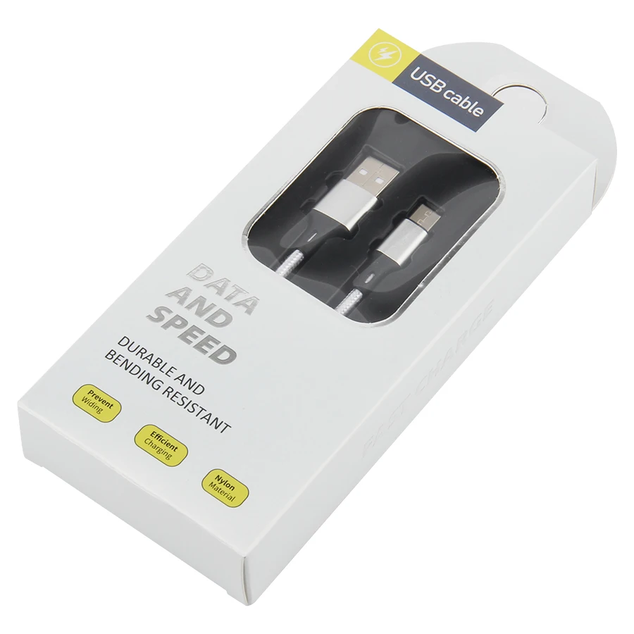 

Universal Retail Packaging Box Empty Paper Package Boxes with Clear Window for Mobile Phone Charging Cables Data Line