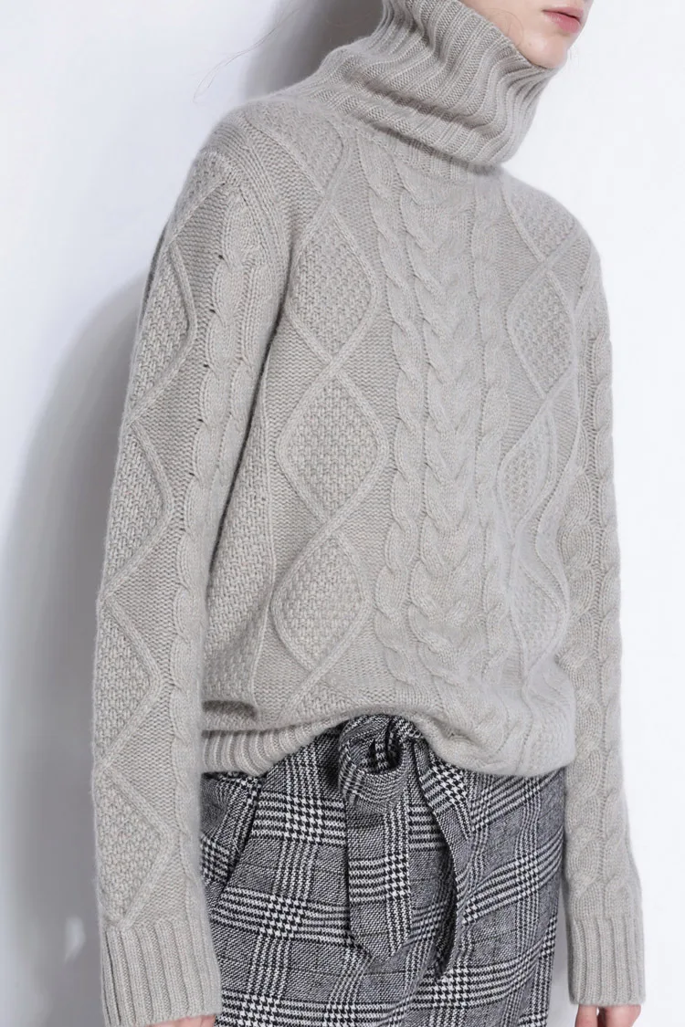 Women Sweater Euro Style Turtleneck Autumn Winter Thick Warm Pullovers Elegant Loose Casual Female Jumper Soft Knitwear | Женская одежда