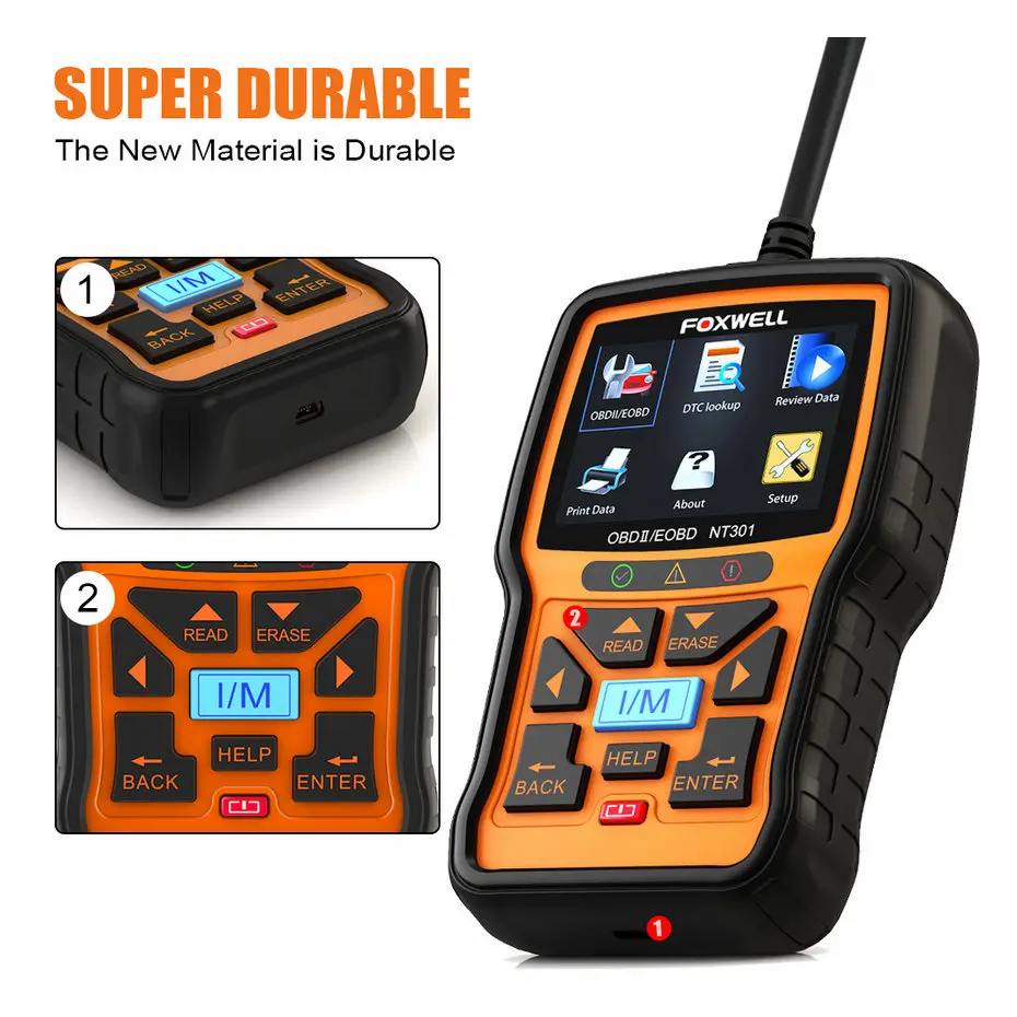Foxwell NT301OBD2 сканер двигатель код ридер автомобильный диагностический инструмент