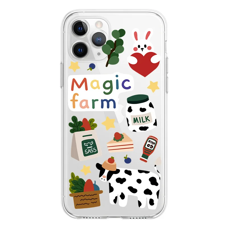 

Iphone Case Iphone Case Cartoon Cow Milk Iphone 12Pro/max Case Apple 11 Case Xr Silicone Xs Female 7/8Plus 6 6Sp Case Cake