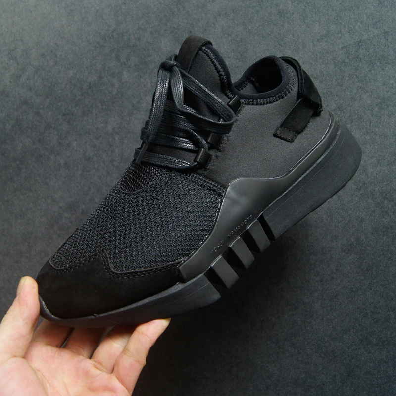 Мужские кроссовки из натуральной кожи повседневные уличные на платформе со