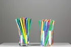 50 шт., разноцветные соломенные аксессуары для вечеринки, свадьбы, дня рождения, бара, пластиковые соломинки для питья
