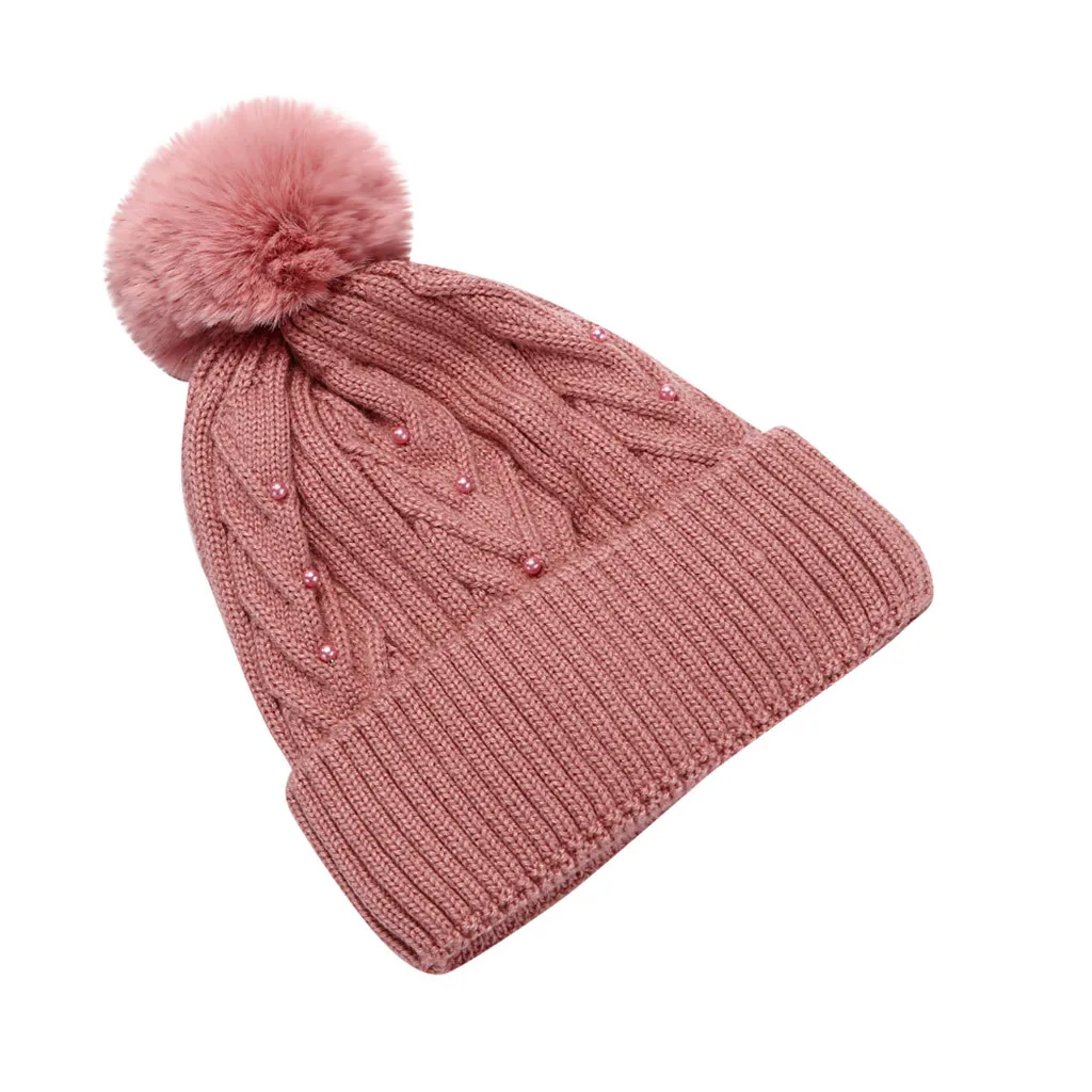 Модные осенние женские шапки зимние вязаные однотонная Теплая Шапка-бини с