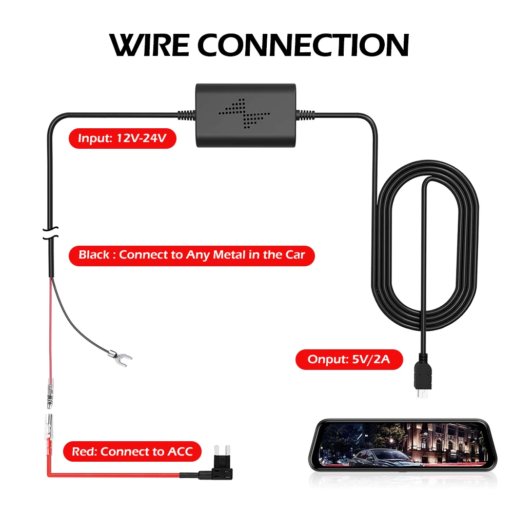 Универсальный жесткий Предохранитель 12 24 В Автомобильный регистратор