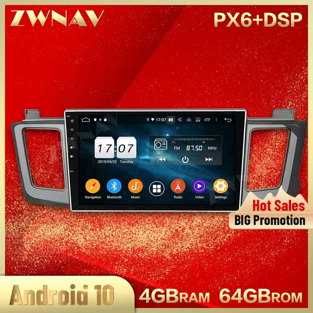 2 din Android 10 0 экран Автомобильный мультимедийный плеер для Toyota RAV4 2012-2015 видео аудио