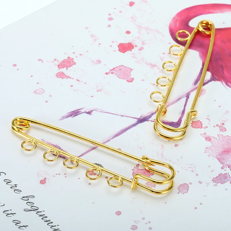 10 шт./компл. железные Броши с 5 отверстиями фурнитура броши шпильки золотистого