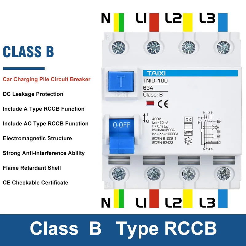 Автоматический выключатель остаточного тока тип A/ AC 2P 4P RCCB RCBO MCB|Автоматические