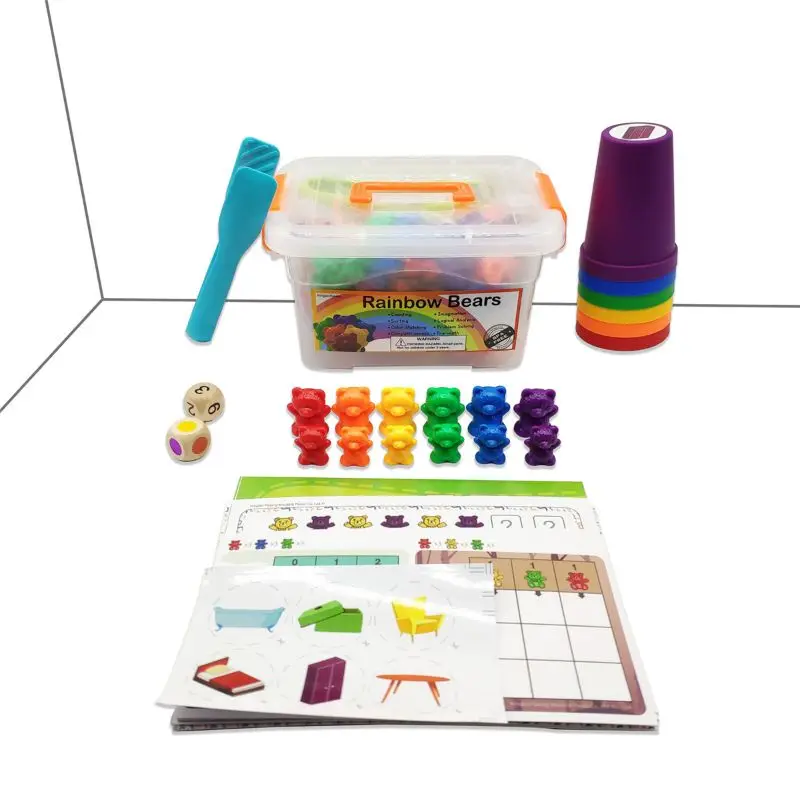 

Perfect Counting Bears With Stacking Cups Set - Montessori Rainbow Matching Game, Educational Color Sorting Toys For Baby DXAD