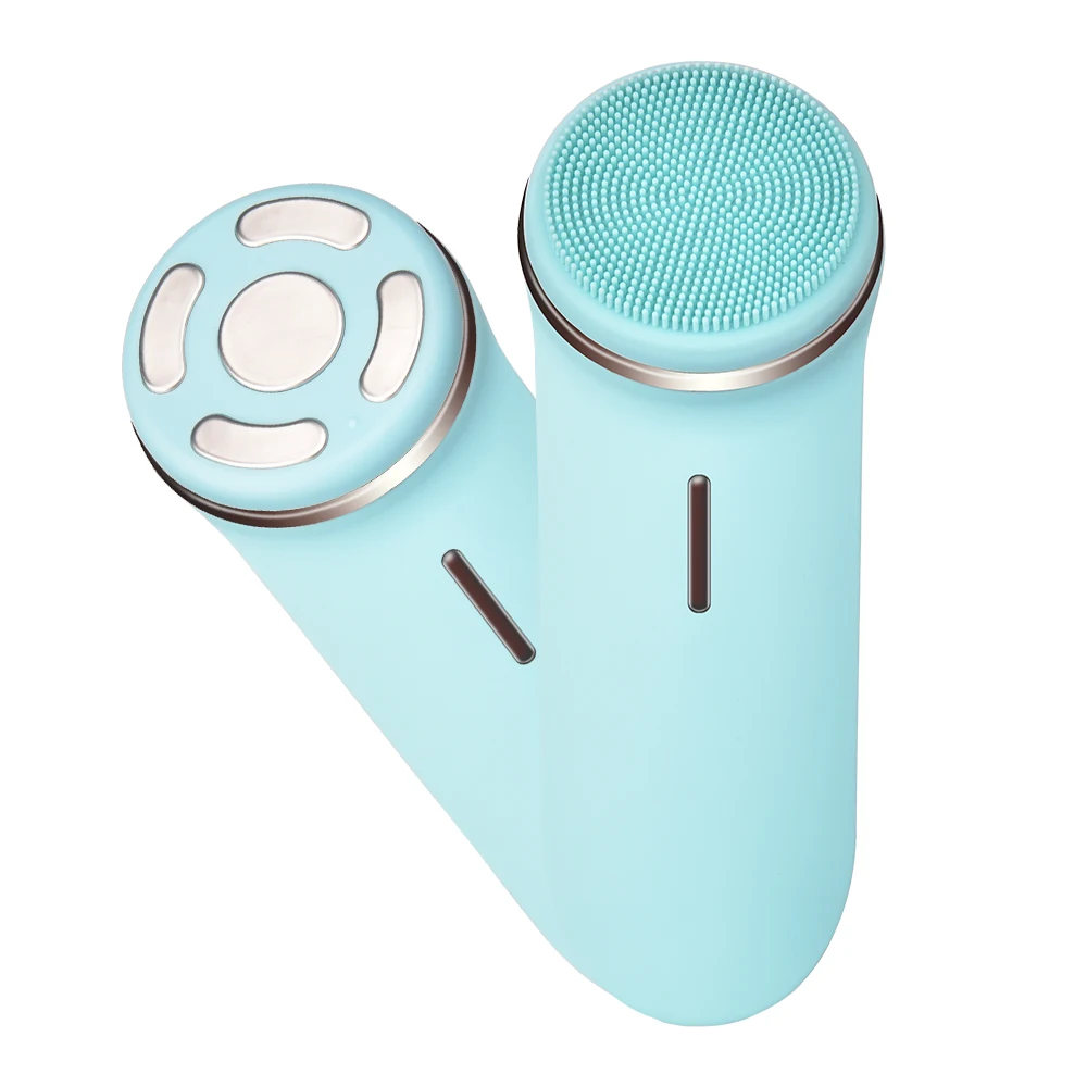 

2 in 1 Silicone Electric Sonic Face Cleansing Brush Pore Deep Clean EMS Anti-Aging Wrinkle Removal IPX7 Waterproof Skin Massage