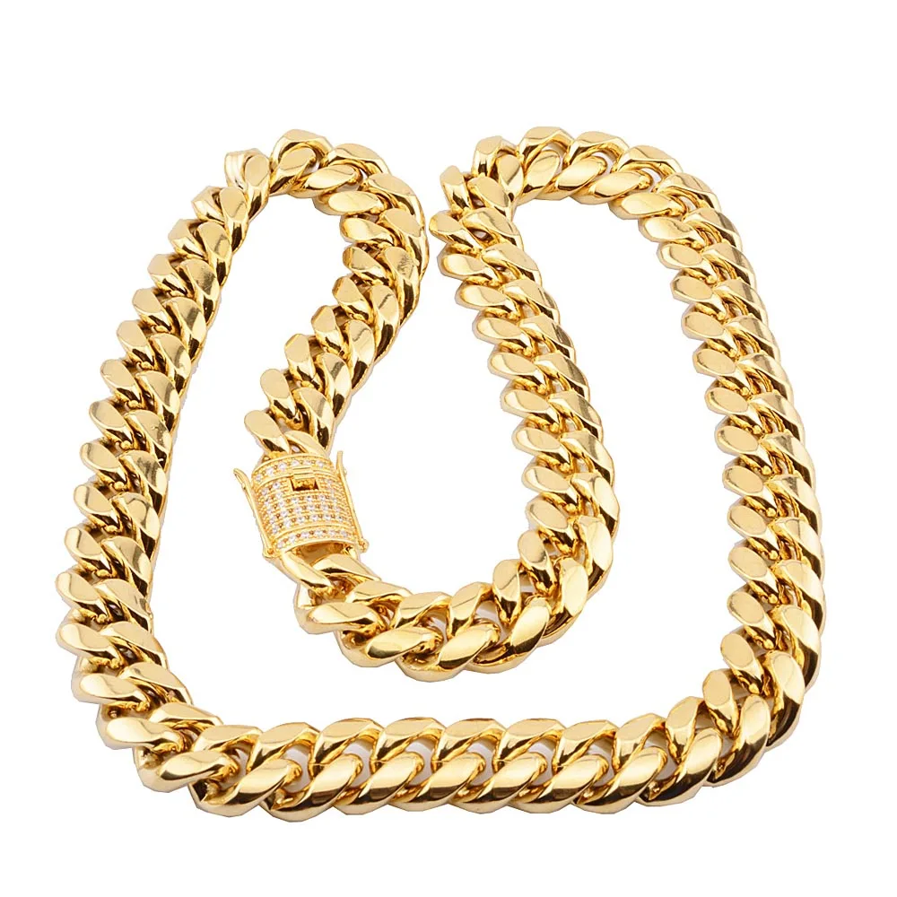 Цепочка кубинская для мужчин и женщин ожерелье из нержавеющей стали в стиле