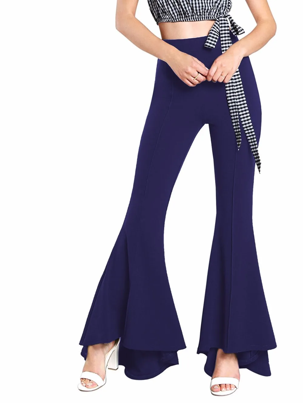 

Summer Autumn Pants Women 2021 Stretch Slim Bell Bottom Trousers Plus Size Joggers Women Flare Pants Black Baggy Female Pants