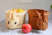 funny animal basket rabbit basket hand woven basket rattan basket fruit basket bread basket storage basket