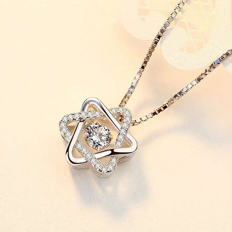 

Women's S925 Sterling Silver Necklace with AAA Zircon Pendant Engagement Wedding Gifts Jewelry Necklace Wholesale