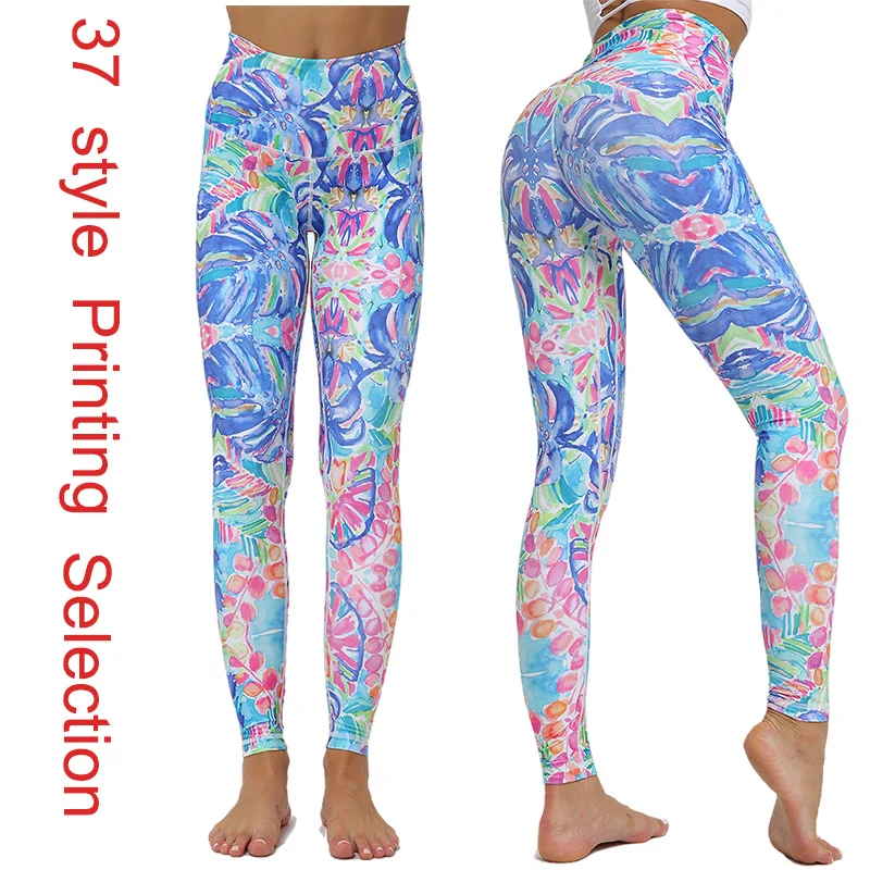 37 Style Printing Womens Yoga Pants Wide Leg Comfy Drawstring Loose Straight Lounge Running Workout Legging