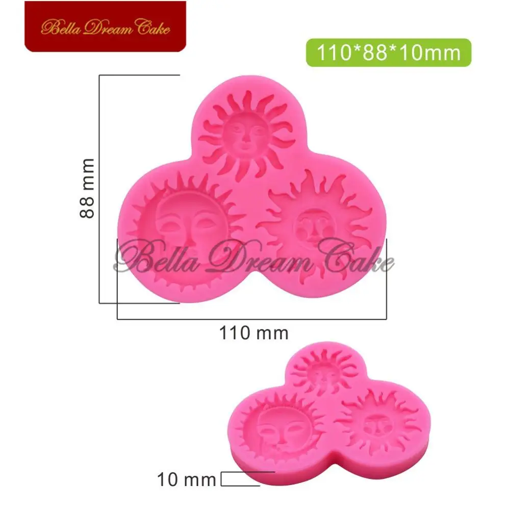 Силиконовая форма в виде Солнца и Луны модная помадка аксессуары для украшения