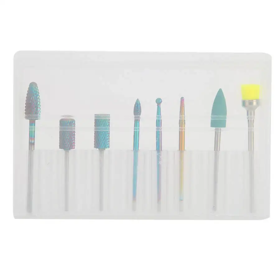 Набор фрез для маникюра комплект из 8 насадок вольфрамовой стали полировки