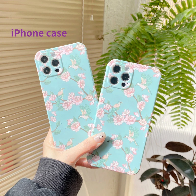 

Fashion Flowers for iphone 13 12 11 Pro Max XS X XR 7 8 Plus Se2020 Case Lens Package Coque Soft Cover Anti-knock Funda
