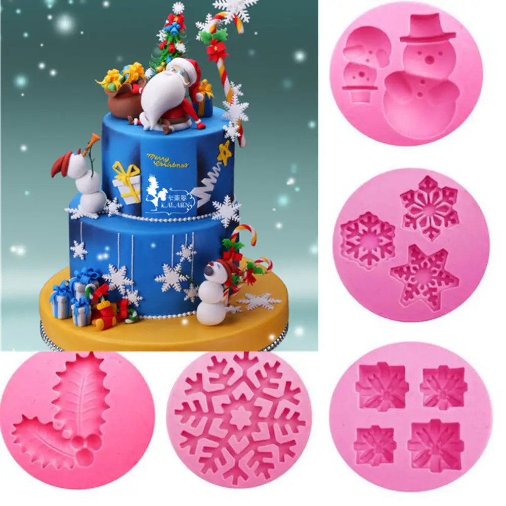 Рождественская серия Форма силиконовая форма для выпечки в форме цветка гибкий