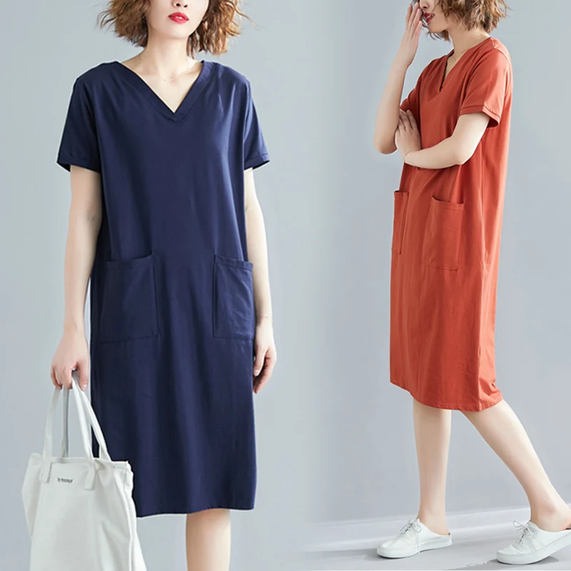 

Женское весенне-осеннее платье, новинка 2020, женские платья большого размера/200 г, модное повседневное элегантное мягкое платье с коротким ру...