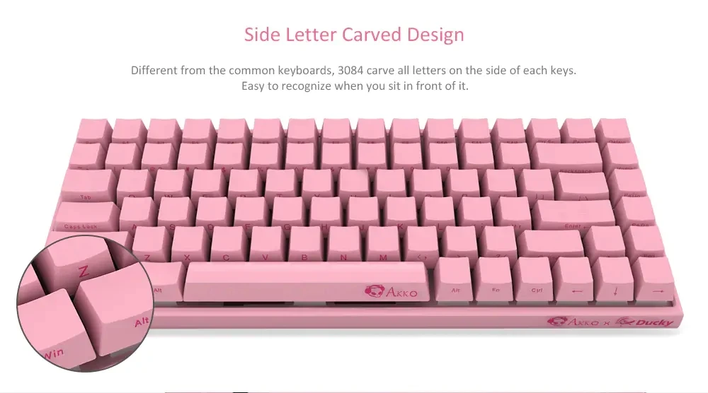 AKKO Ducky 3084 механическая клавиатура Cherry MX Переключатель компактный 84 клавиши Проводной usb type-C для игры боковой буквы резной дизайн