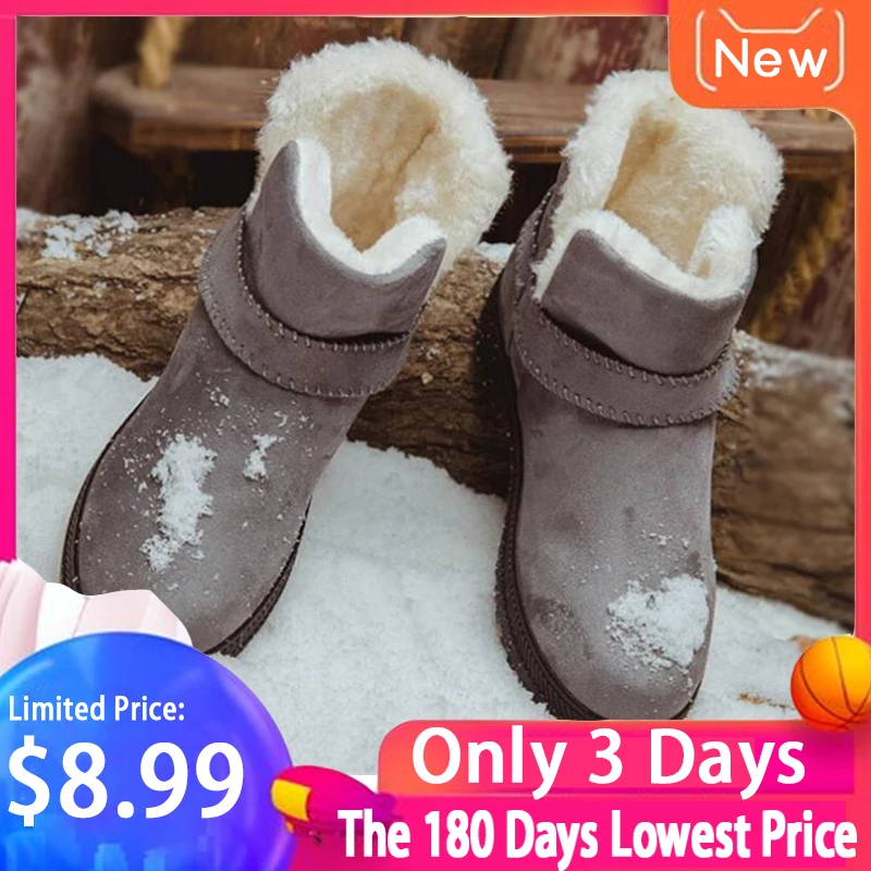 

2019 Bota Feminina Women Winter Boots Ladies Ankle Boots For Women Winter Shoes Snow Boots Black Botas Mujer Plus Size 35-44