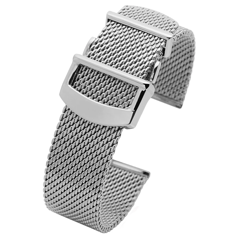 Watch Accessories Folding Clasp 20mm 22mm Milanese Stainless Steel Mesh Watch band Best For IWC PORTOFINO FAMILY Series Strap