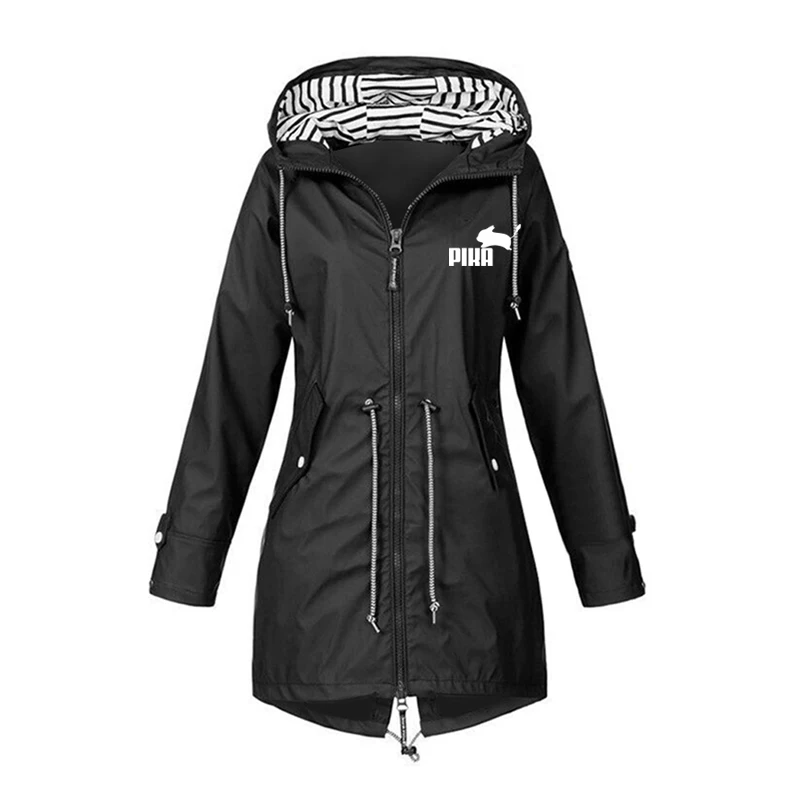 

Autumn And Winter New Cheap Women's Fashion Jacket Waterproof Jacket Outdoor Mountaineering Hoodie Windbreaker Long Raincoat